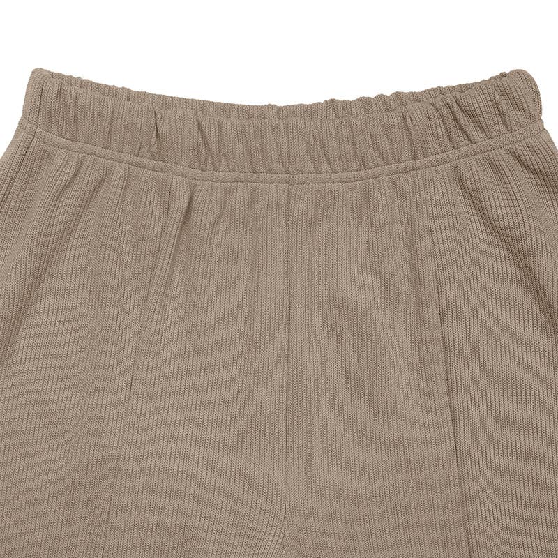 Solid-color slit straight-leg versatile pants