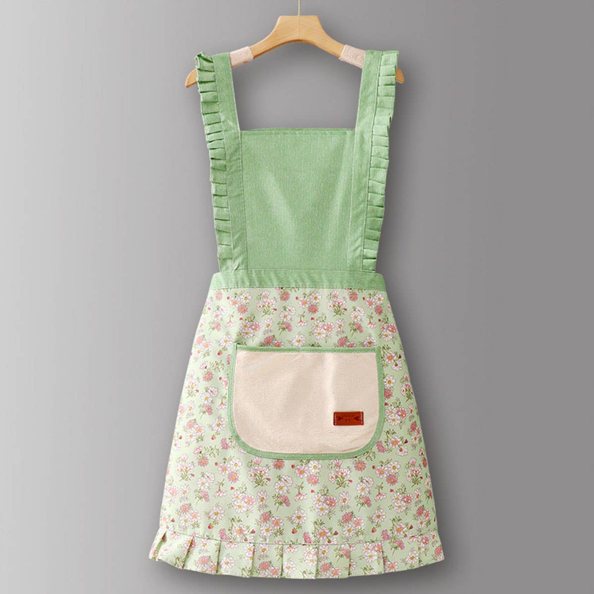 Cute Floral Canvas Apron for Women with Straps