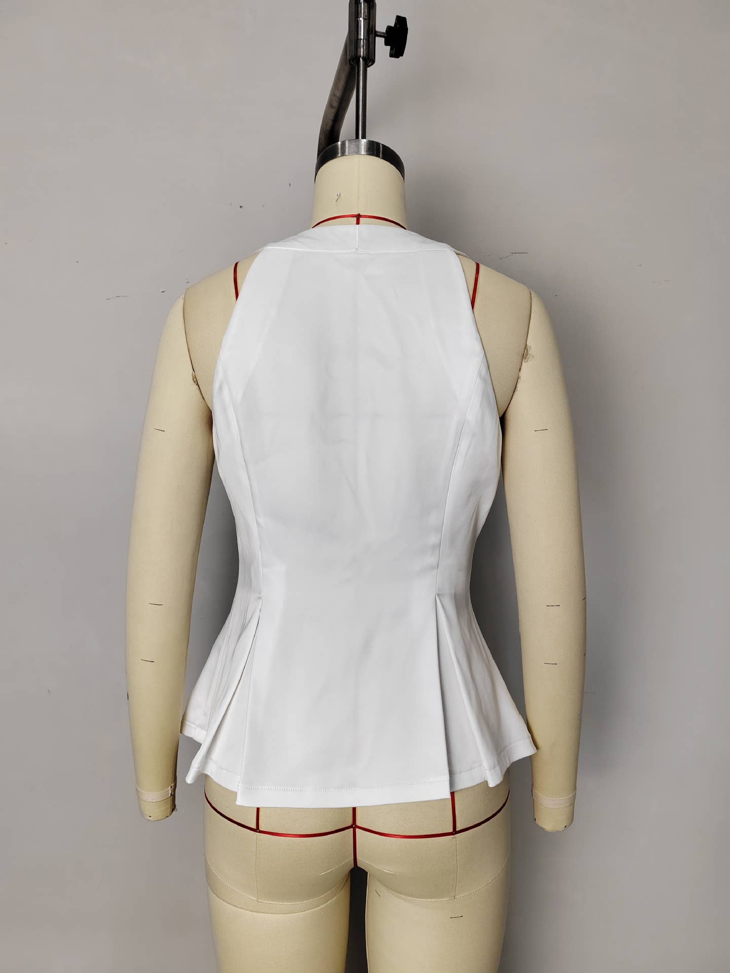 Elegant single-breasted V-neck solid color vest