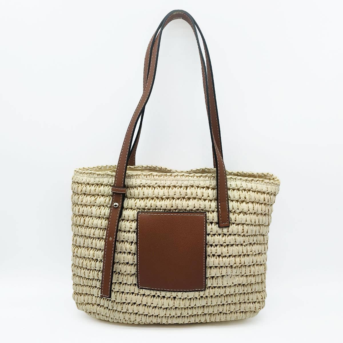 RETRO DAILY LARGE-CAPACITY SHOULDER STRAW BAG_CWAB2032