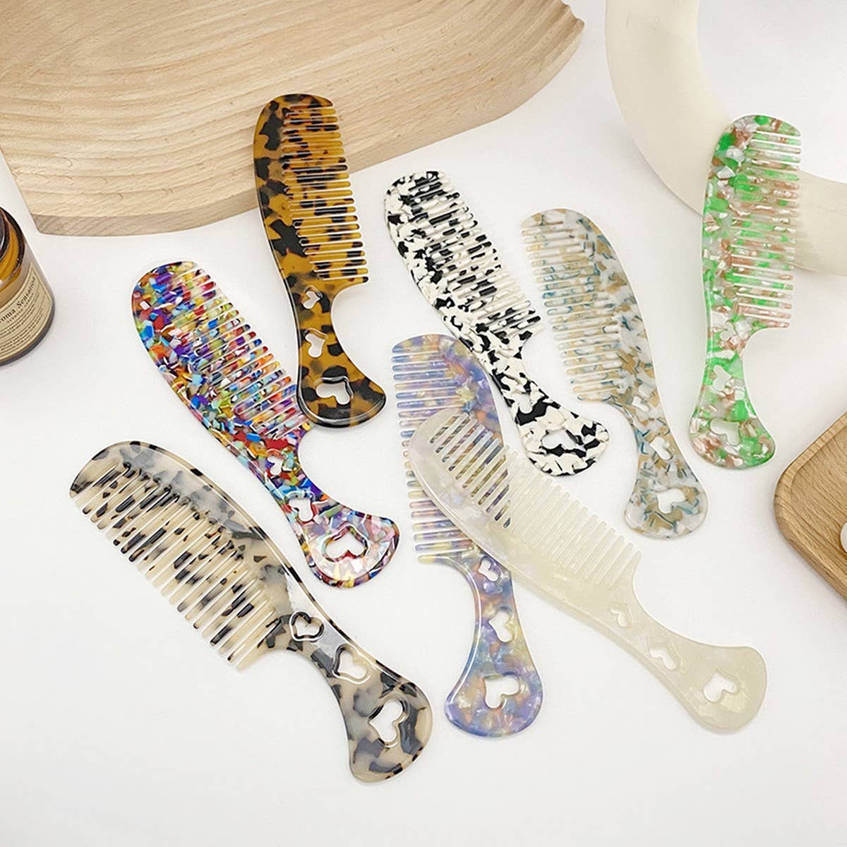 Vintage Acetate Heart Comb for Hair & Makeup