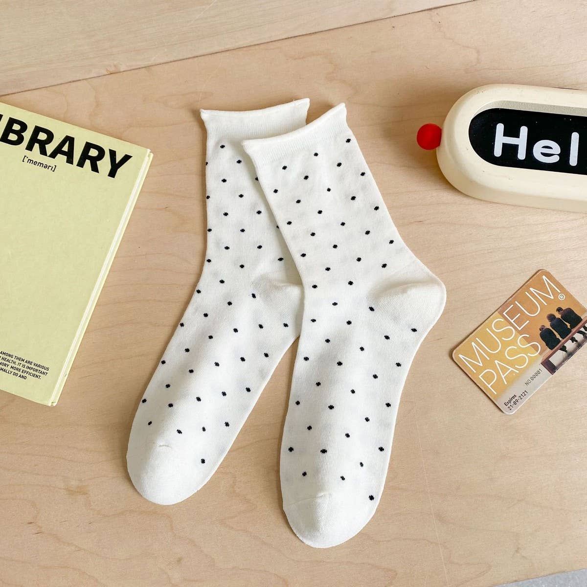 CWMS2502_NEW AUTUMN LOVE BREATHABLE MIDDLE TUBE SOCKS