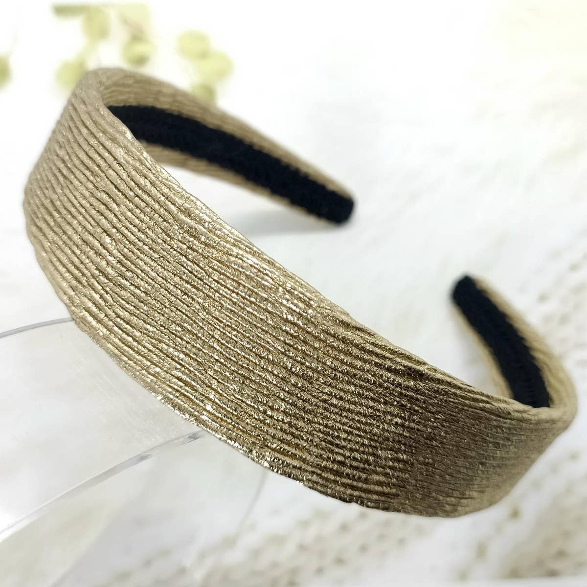 Metallic Ruched Wave PU Headband, Palace Style