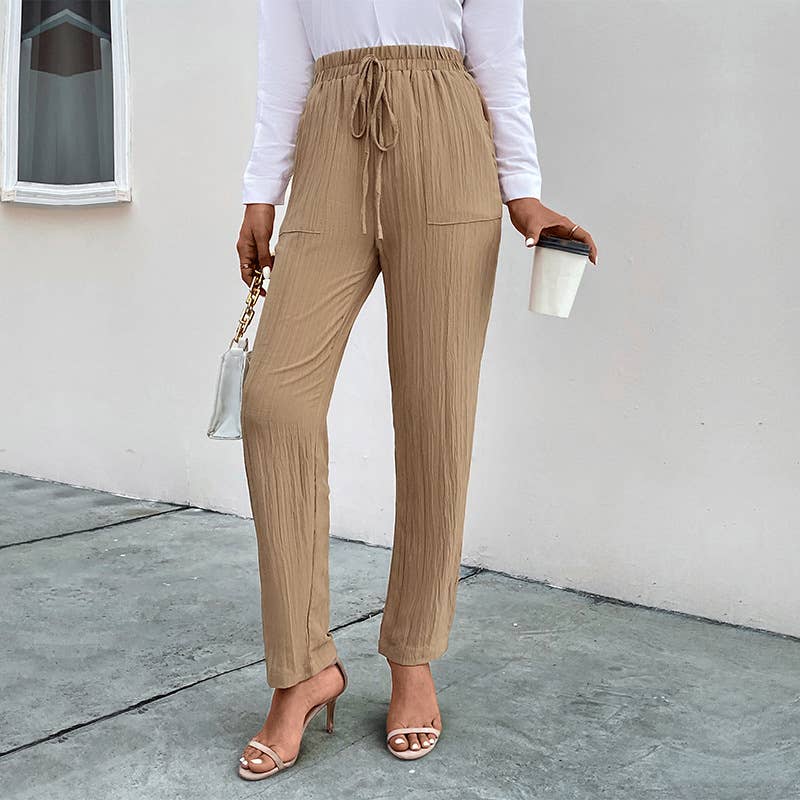 HIGHWAISTED SLACKS CASUAL PLEATED PANTS FOR WOMEN