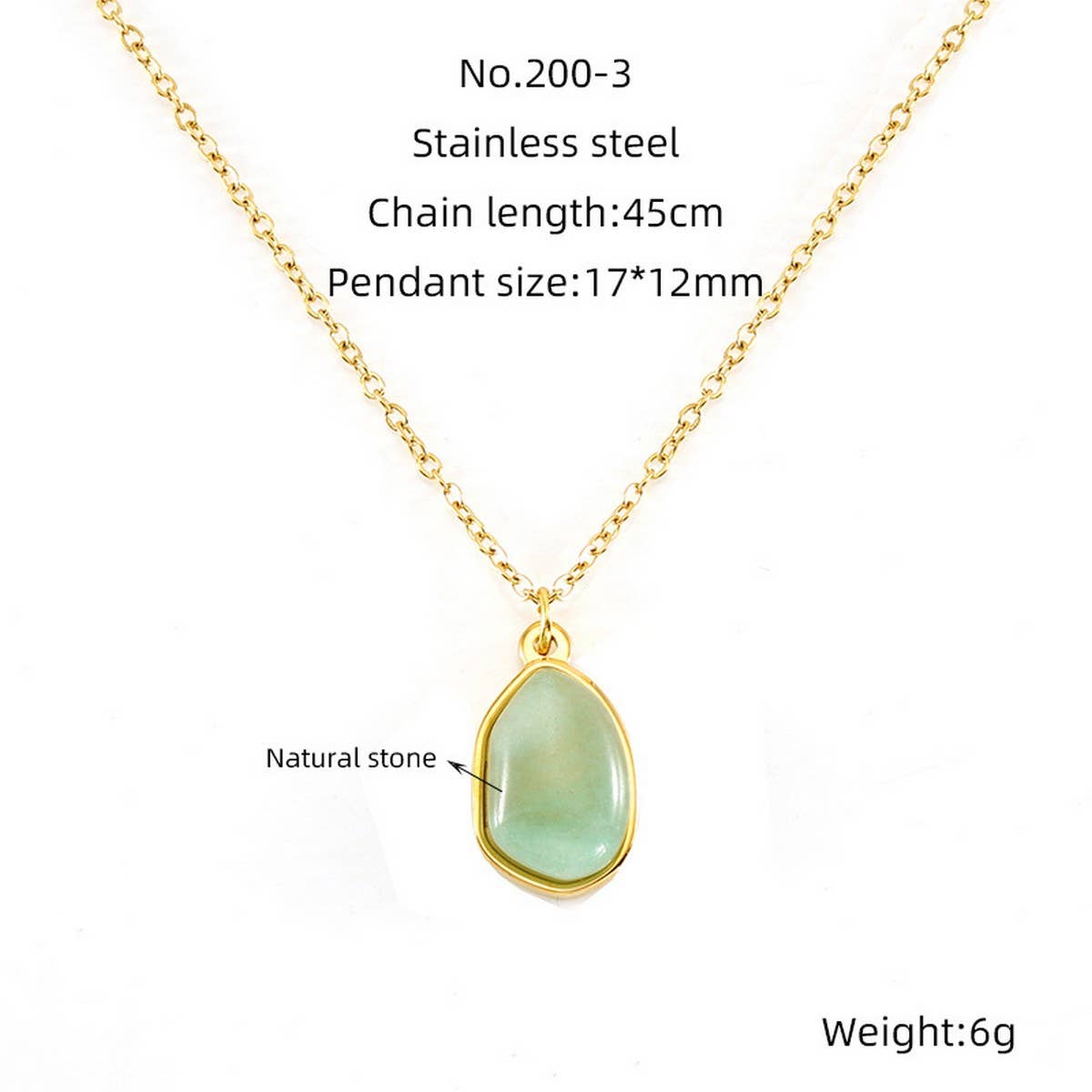 CWAJE1945_Simple Irregular Stainless Steel Necklace Gold