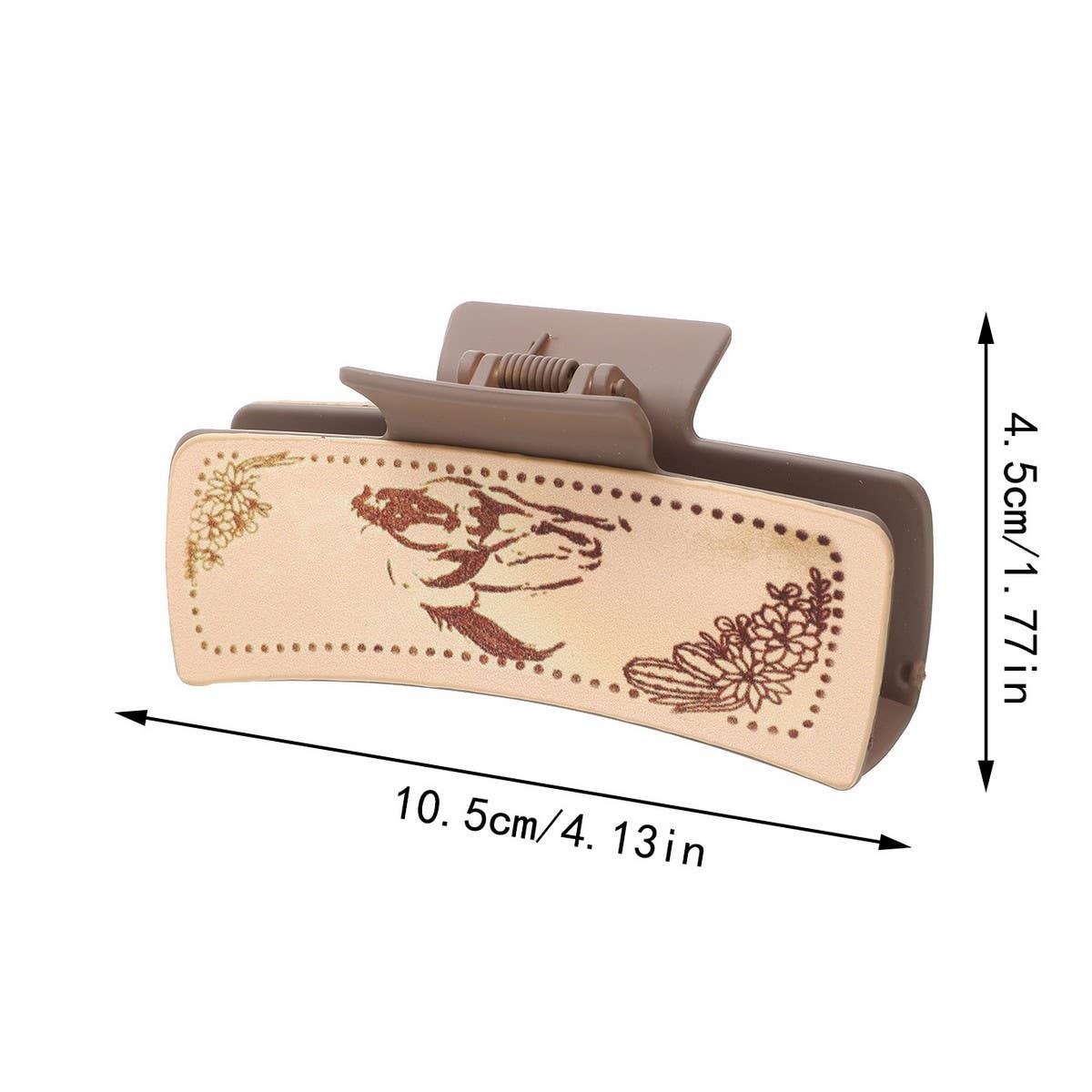 Cactus Print Leather Hair Claw Clip, Western Style_CWAHA0606