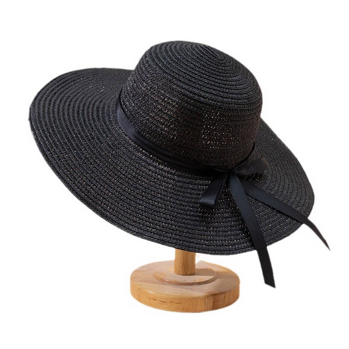 Summer beach fashion versatile bow sun hat_CWAH3445