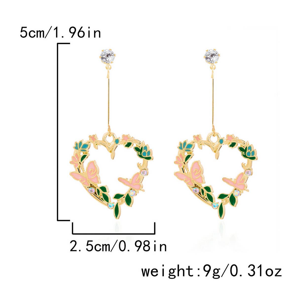 OIL PAINTING CHERRY BLOSSOM RABBIT EARRINGS_CWAJE2422