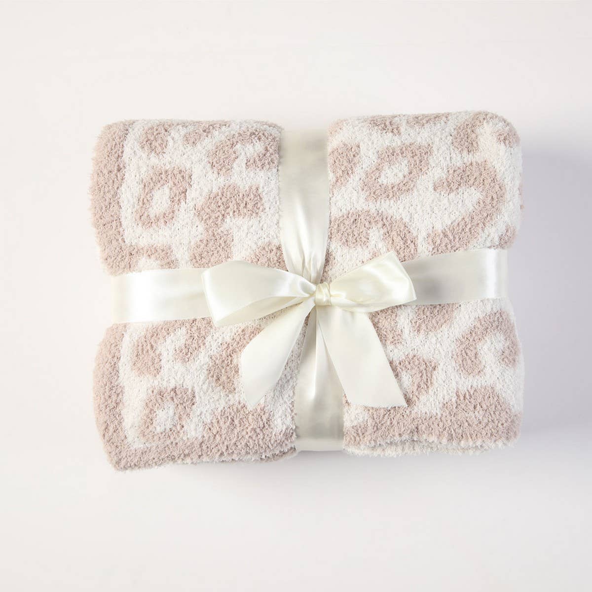 KNITTED LEOPARD PRINT LIGHTWEIGHT SOFA BLANKET