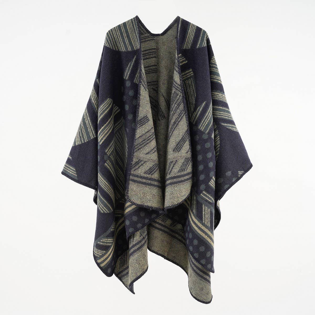 GEOMETRIC LINE FASHION WOMEN'S WARM SHAWL