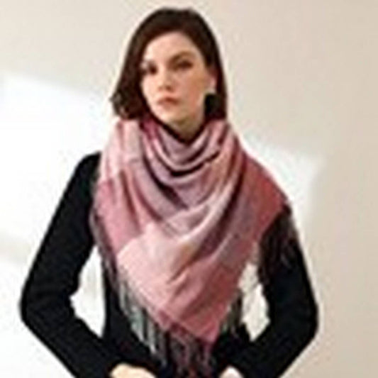 WOMEN FASHION LONG SHAWL BIG GRID SCARF