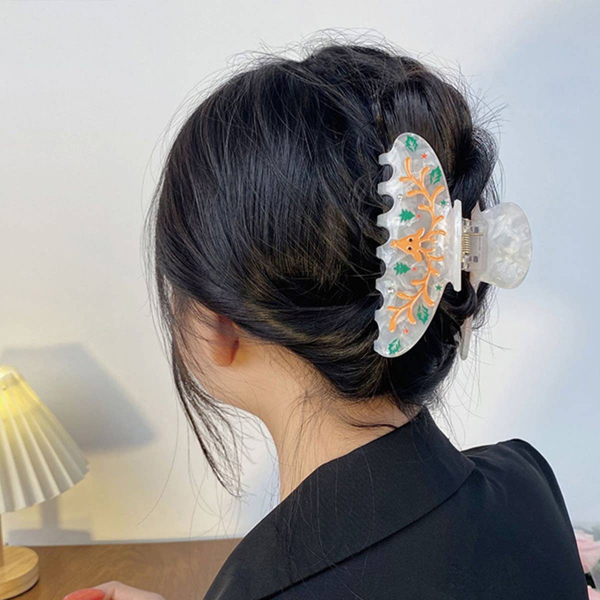 Gingerbread Man Hair Claw, Xmas Cartoon Bun Clip_CWAHA1598