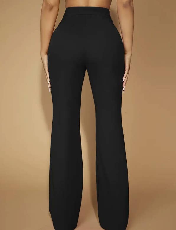 Stylish high-waisted slim-fit bell bottoms