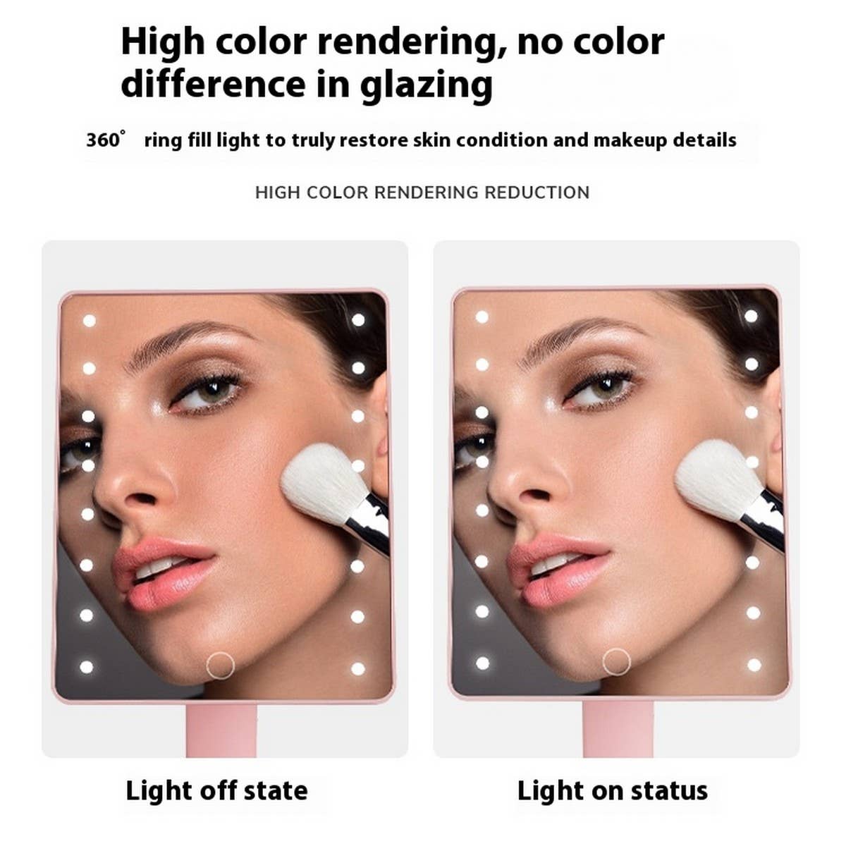 TRIPLE FOLDING LED MAKEUP MIRROR SHELL MIRROR