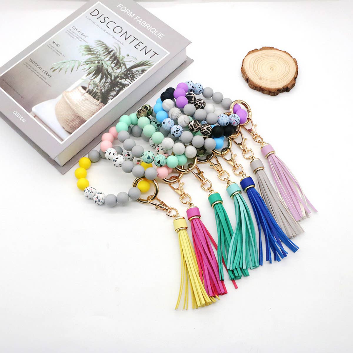 CAMOUFLAGE SILICONE BEAD BRACELET KEYCHAIN_CWMM1568