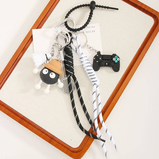 Cute Mini Coal Ball PVC Keychain Charm