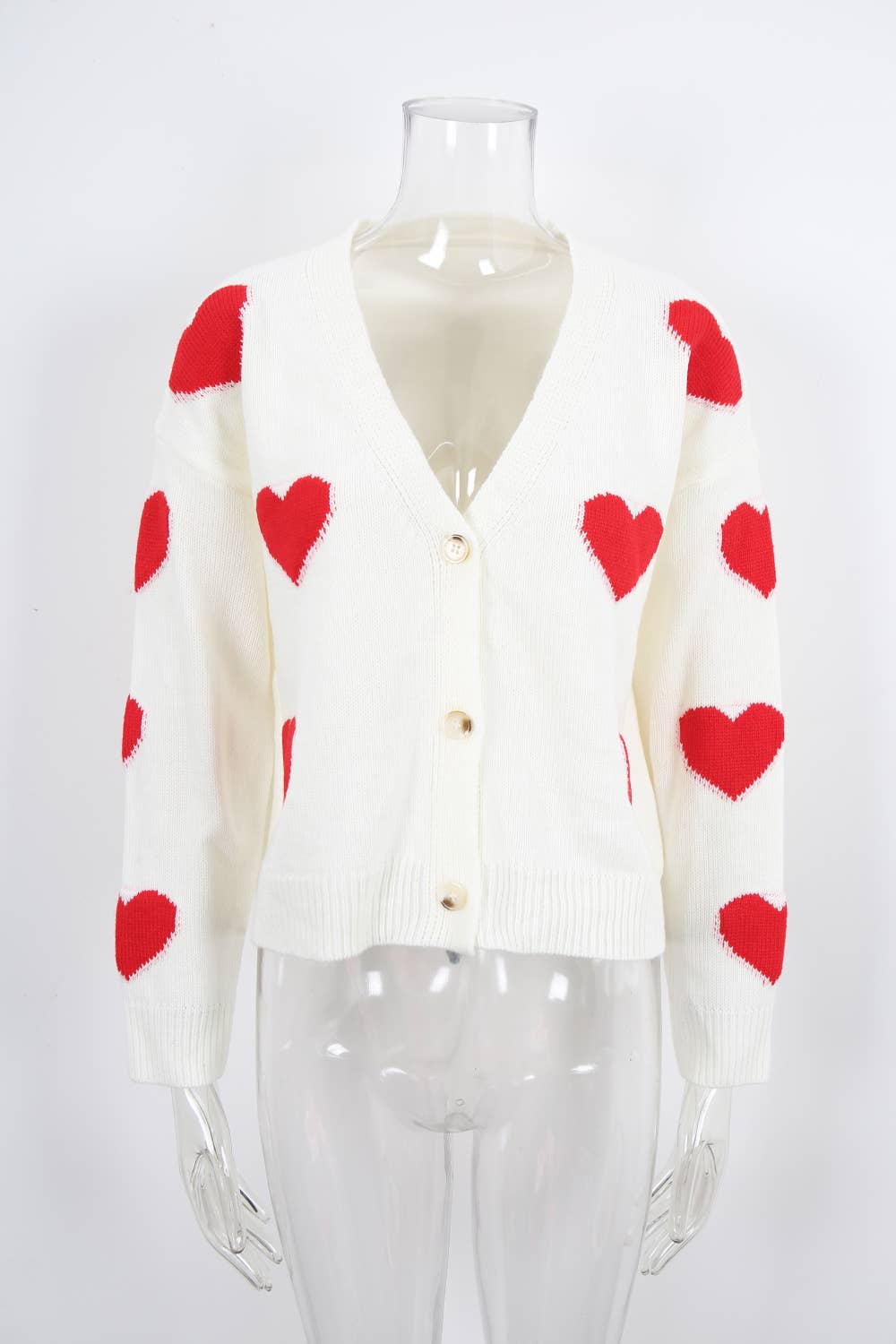 Valentine's Day long-sleeved knitted cardigan