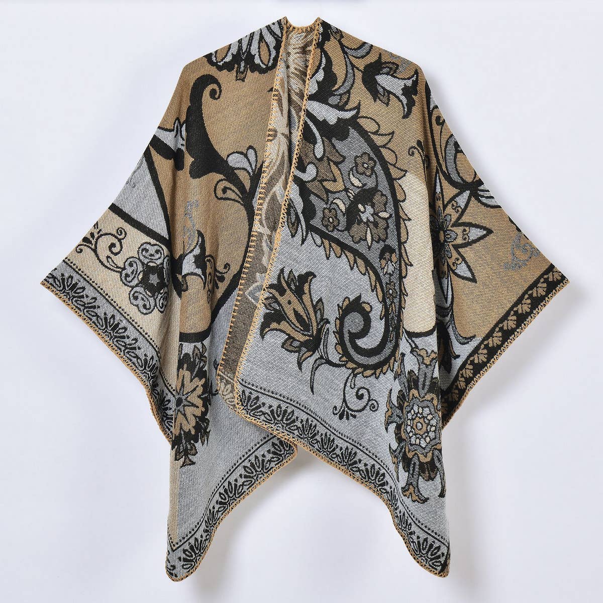 VINTAGE CASHEW PATTERN CARDIGAN SHAWL