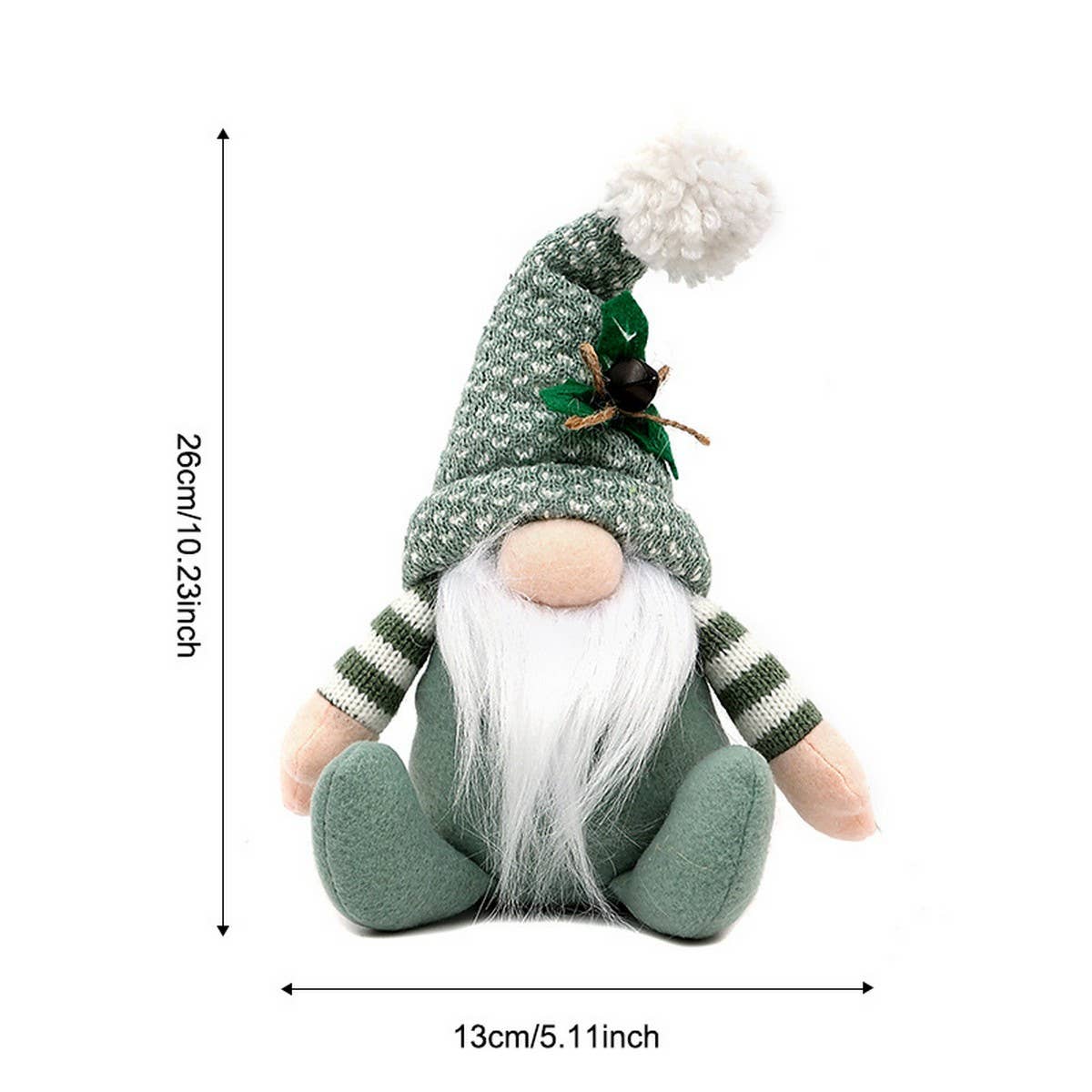 CWMM10351_KNITTED CHRISTMAS GNOME PLUSH SITTING DECORATION