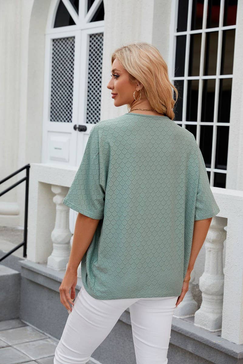 CWOCAS0023_Open Front Short Sleeve Knit Top