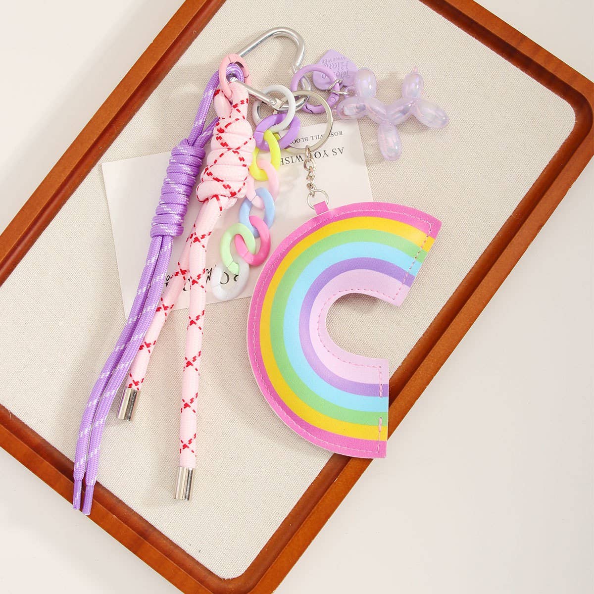 Leather Rainbow Pendant ? Bold Bag & Key Charm