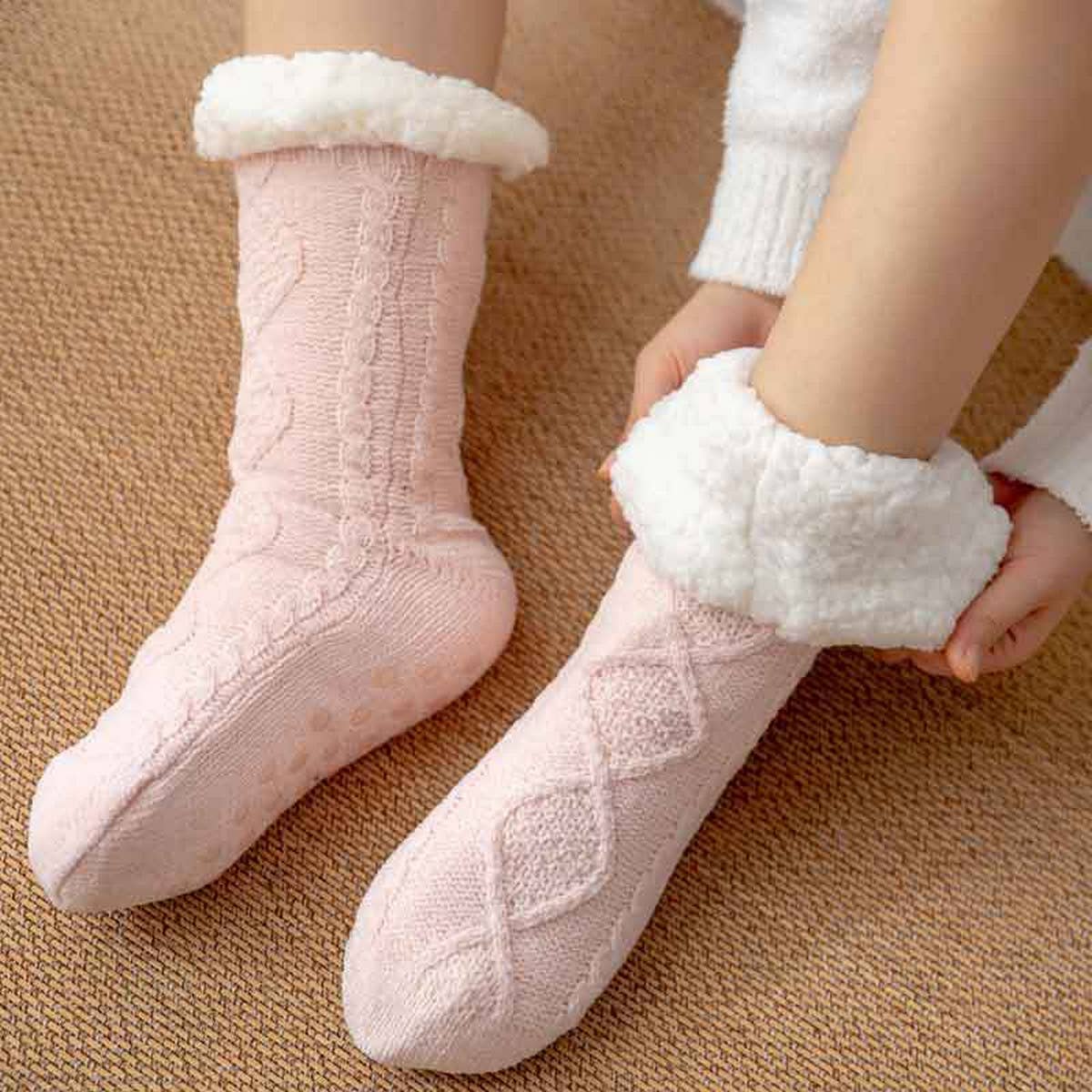 THERMAL LEG WARMERS PLUSH INDOOR SLIPPERS