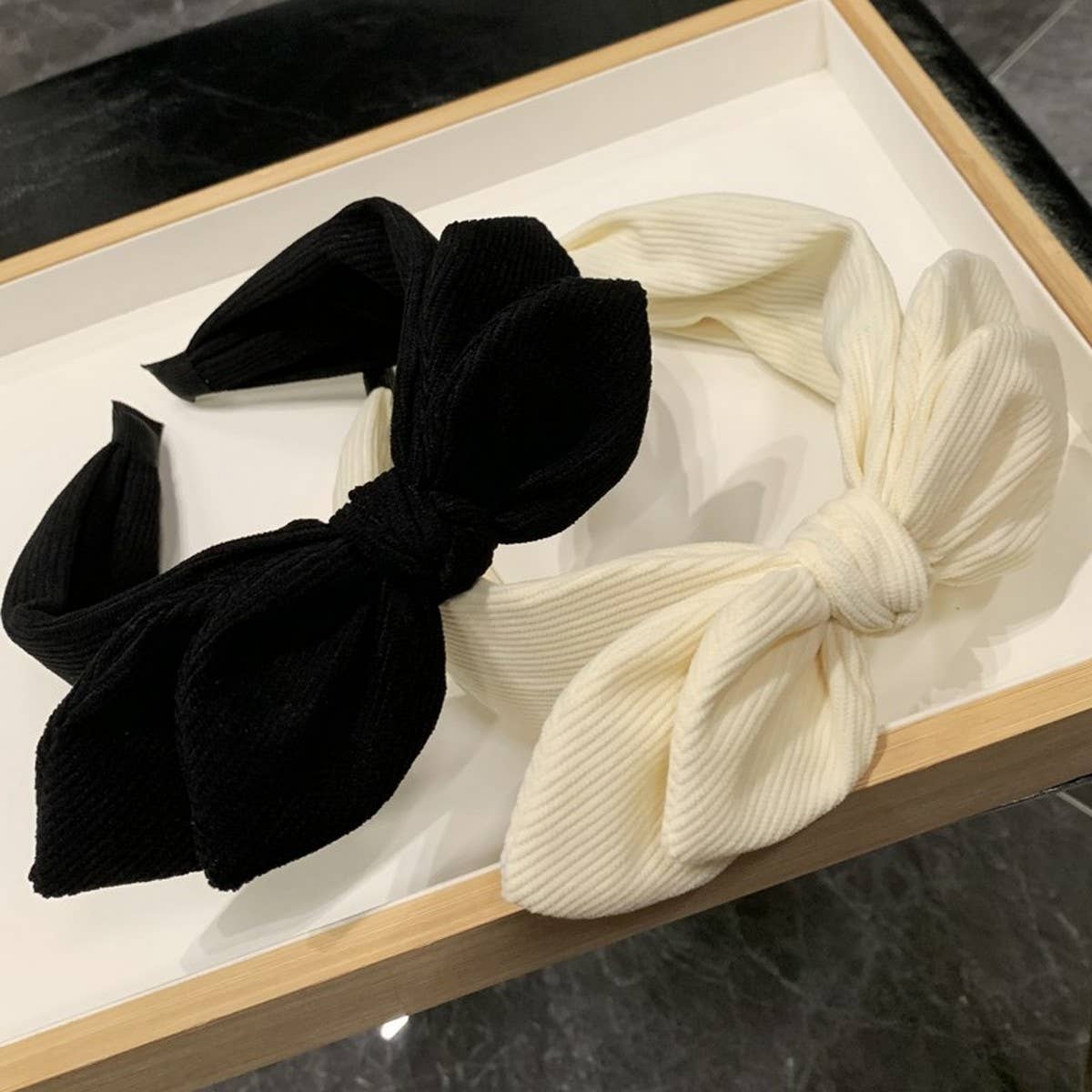 AUTUMN AND WINTER RABBIT EARS CUTE BOW HEADBAND_CWAHA2559