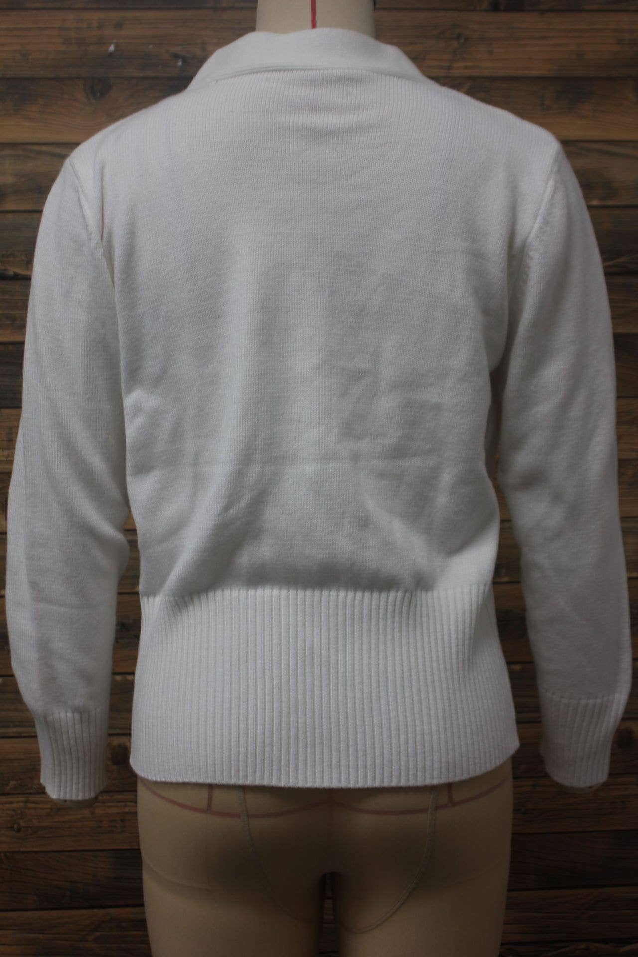 V-neck elegant loose solid-color knit cardigan