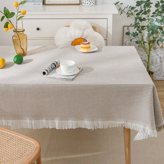 White Round Tablecloth for Desk or Decor