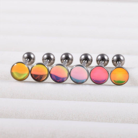 Fashion Titanium Tongue Stud with Glitter Design_CWMM9594