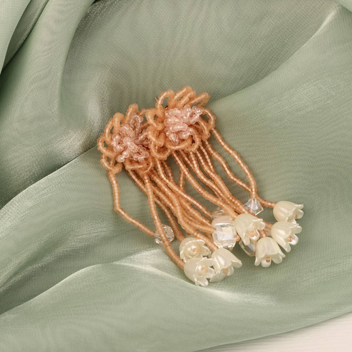 SWEET AND ELEGANT HAND-WOVEN CRYSTAL EARRINGS