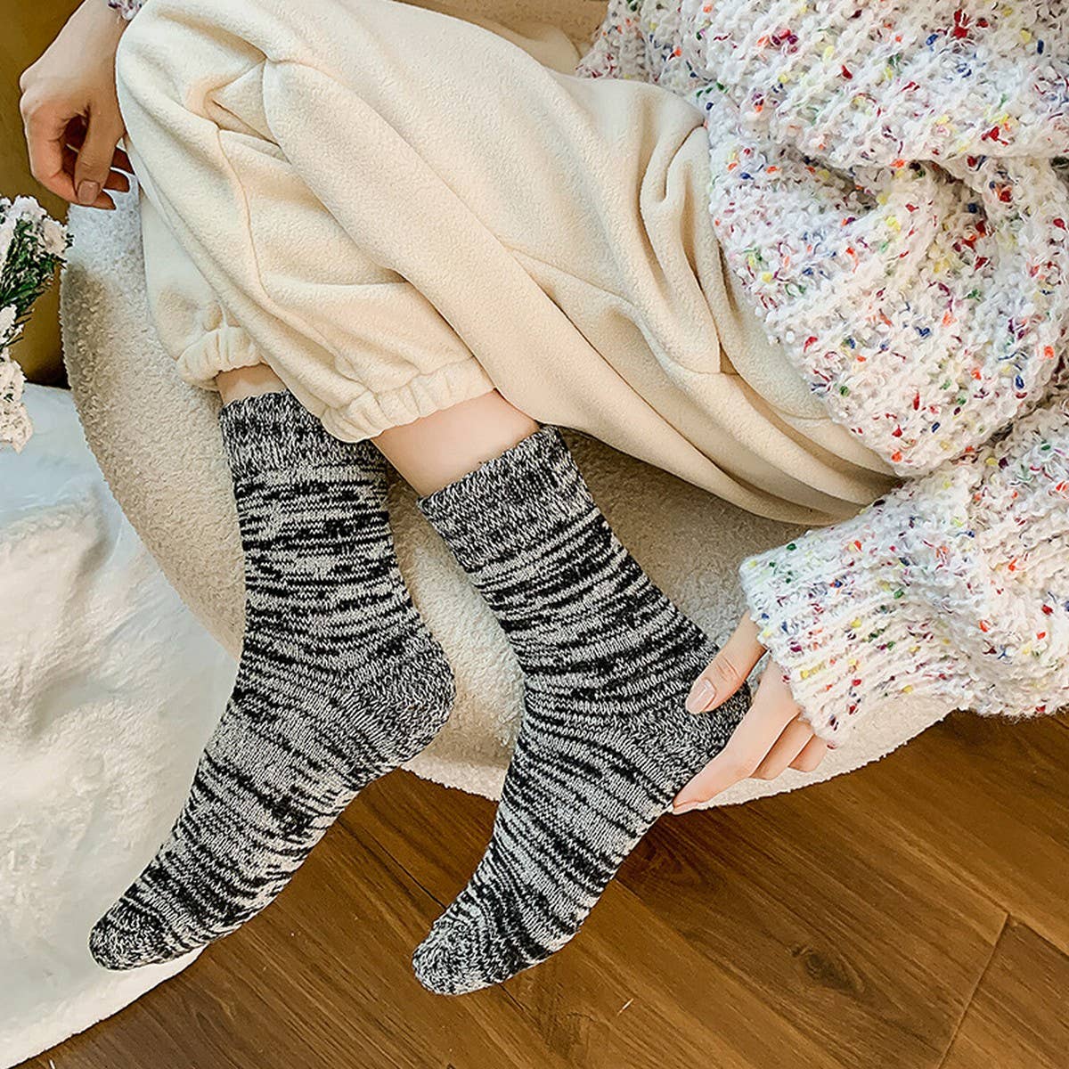 WINTER THICK WARM TERRY SOCKS MID-TUBE SOCKS