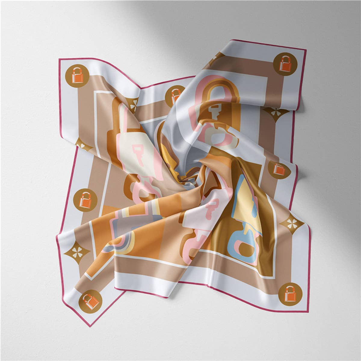 NEW COLOR BLOCK PRINTED SQUARE SCARF