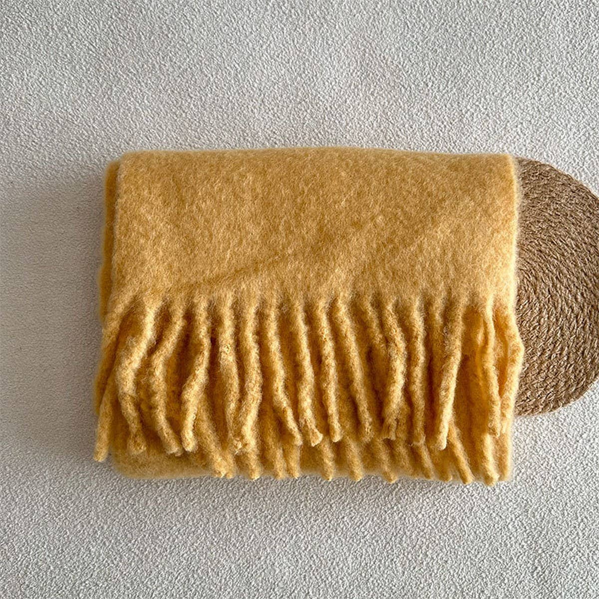 Soft Merino Wool Solid Scarf ??White Winter Wrap_CWASC2294