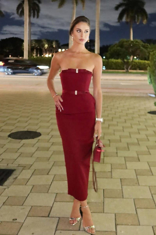 CWDTD0428_SUMMER STRAPLESS BODYCON PARTY WEAR DRESS