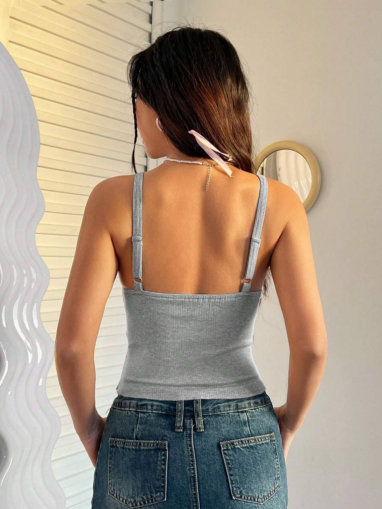 SEXY DESIGN FRONT KNOTTED SLIM-FIT VEST