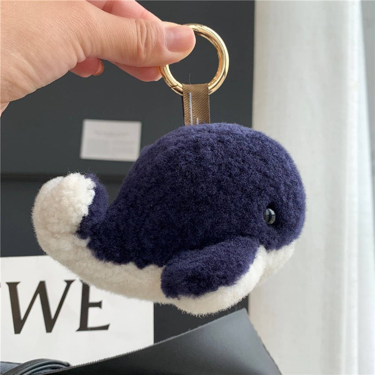 CUTE PLUSH BABY WHALE CAR KEYCHAIN PENDANT