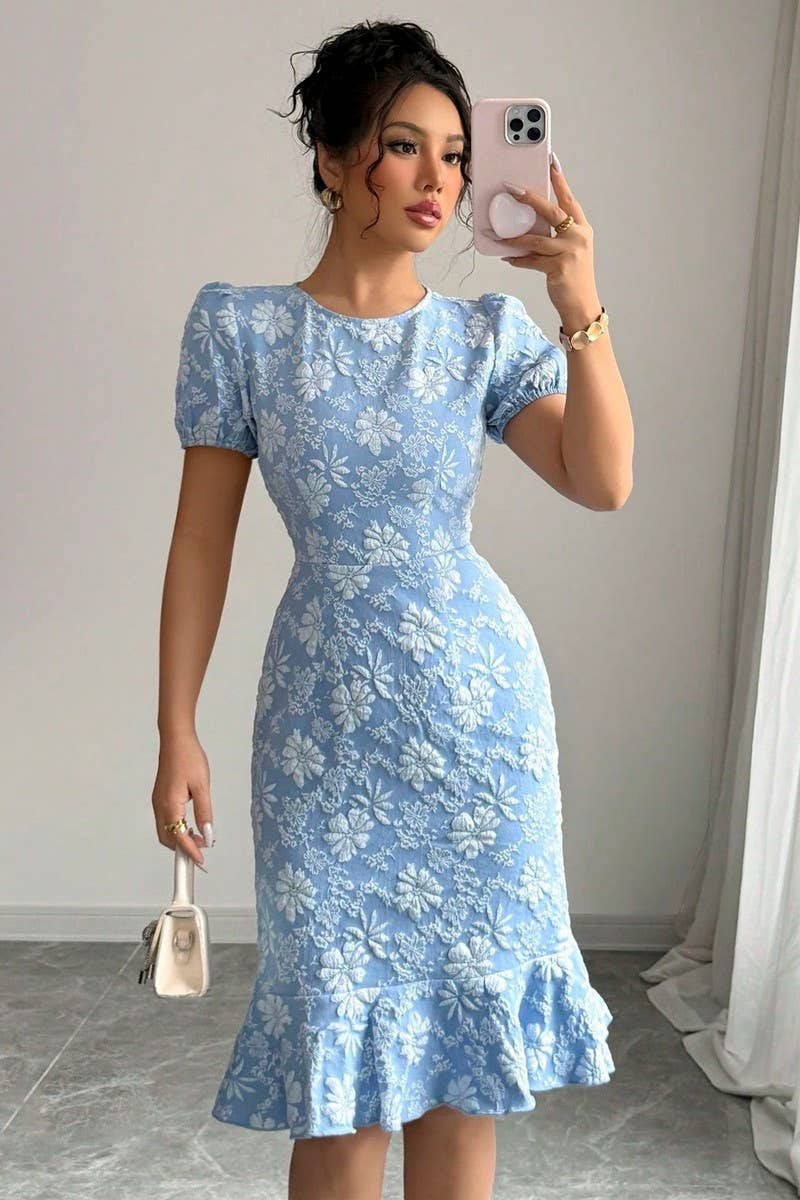 CWDMD5717_ELEGANT SLIM FIT KNEE-LENGTH BODYCON DRESS