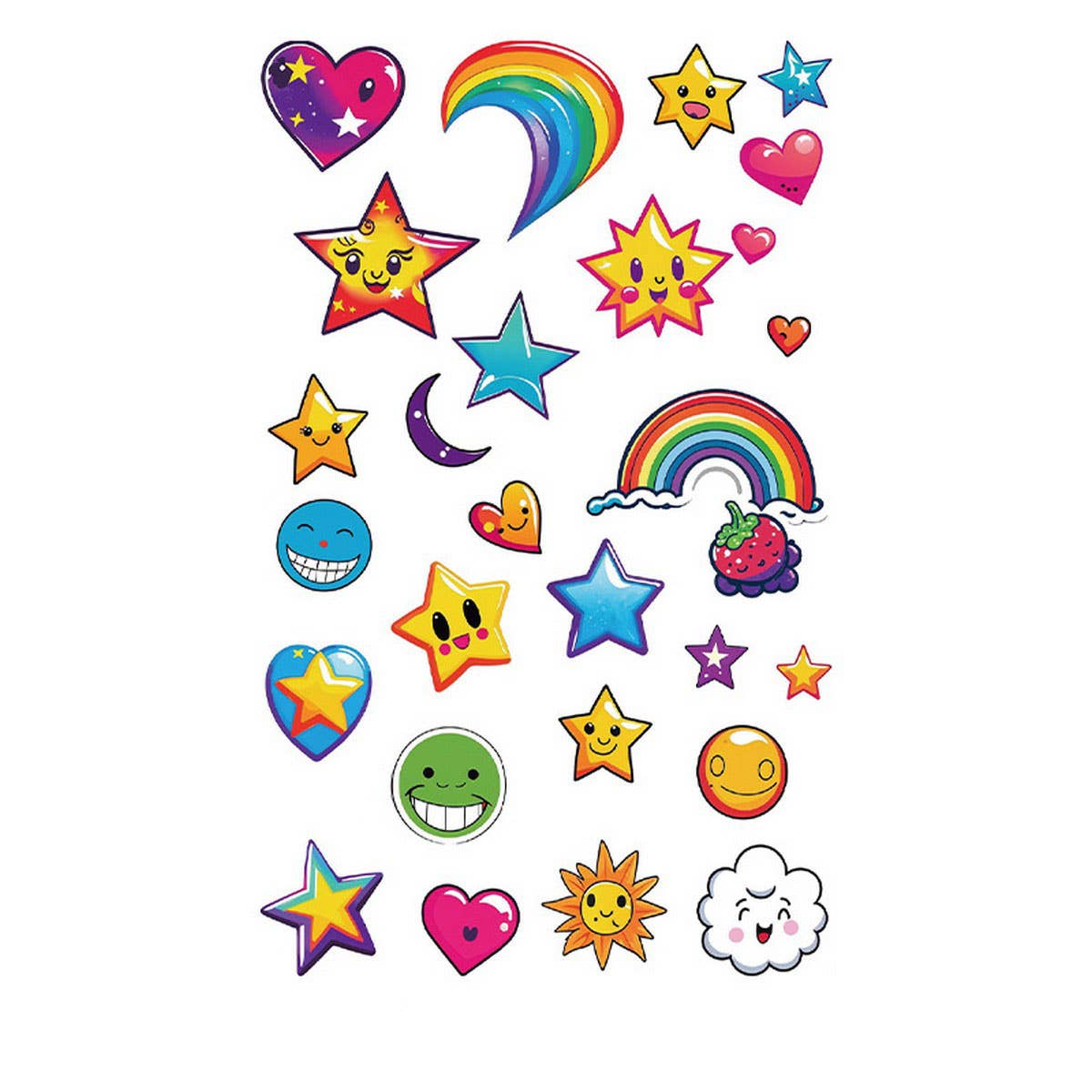 Whimsical Face Stickers ? Fruit & Galaxy Tattoos