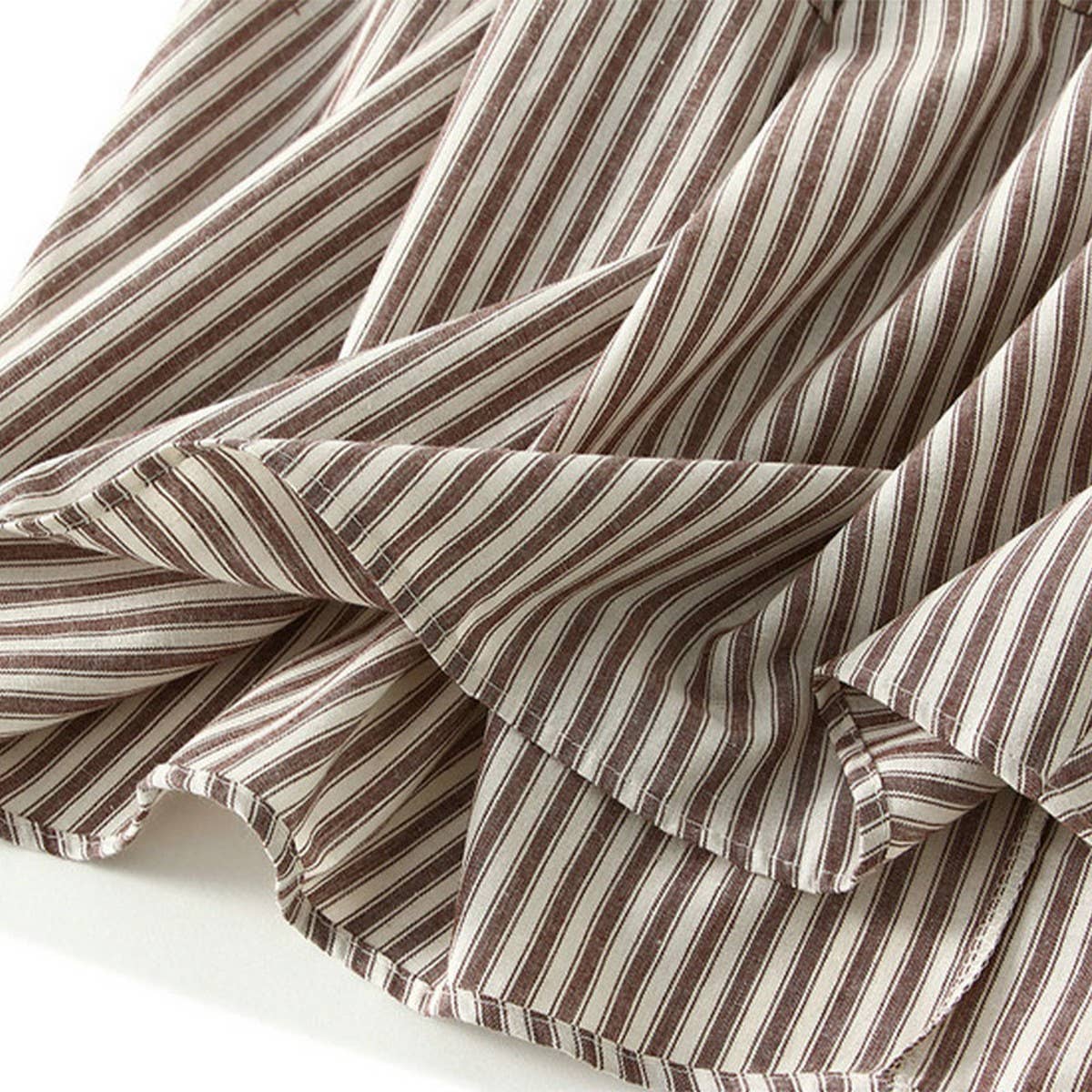 A-LINE MID-LENGTH STRIPED FLOWER BUD LANTERN SKIRT_CWBMS0298