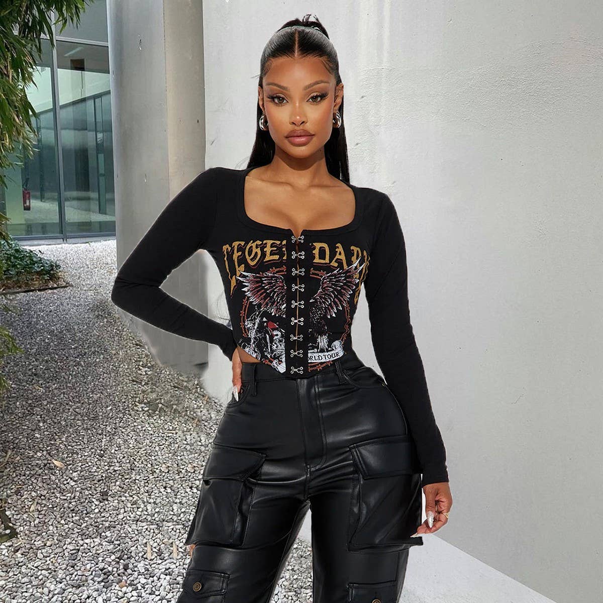 WOMENS SEXY SLIM FIT SHORT BREASTED TOP