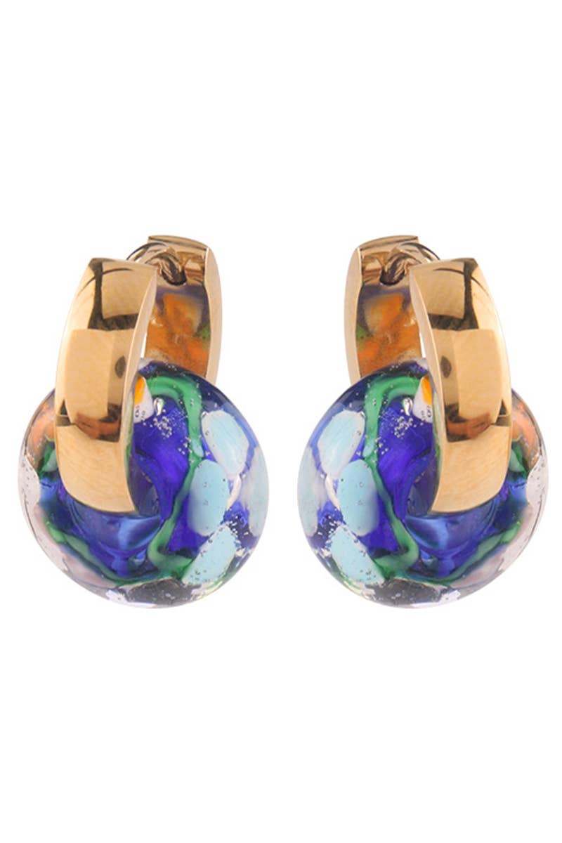 RETRO COLOR  HOOP EARRINGS_CWAJE0477