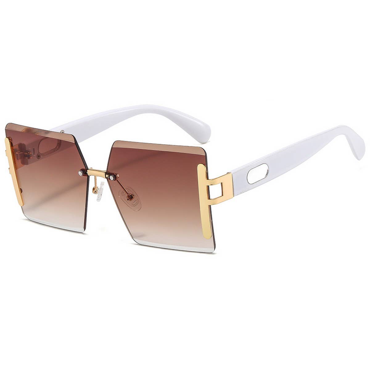 Rimless Cut Edge Ocean Lens Sunglasses Unisex