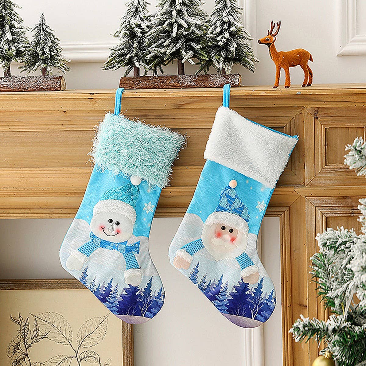 NEW CREATIVE BLUE CHRISTMAS STOCKINGS WITH LIGHTS