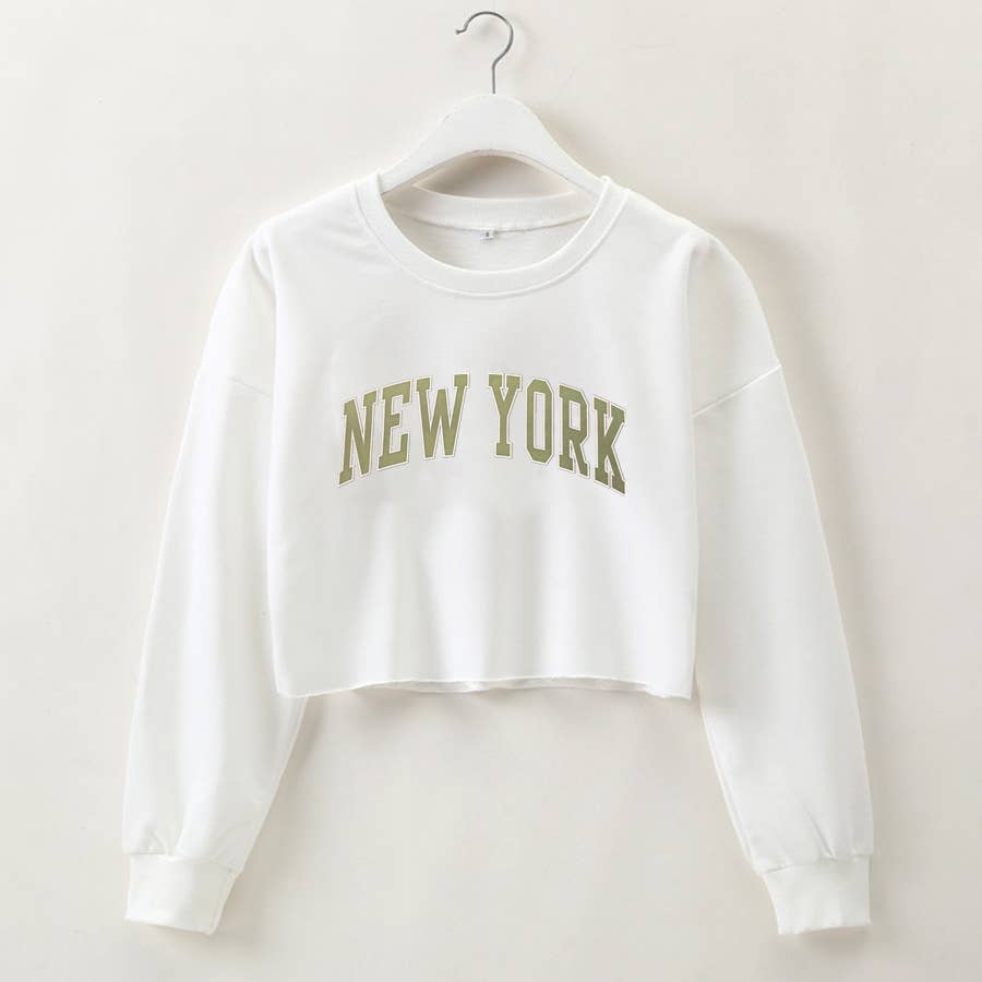 Letter print short loose long sleeve hoodie