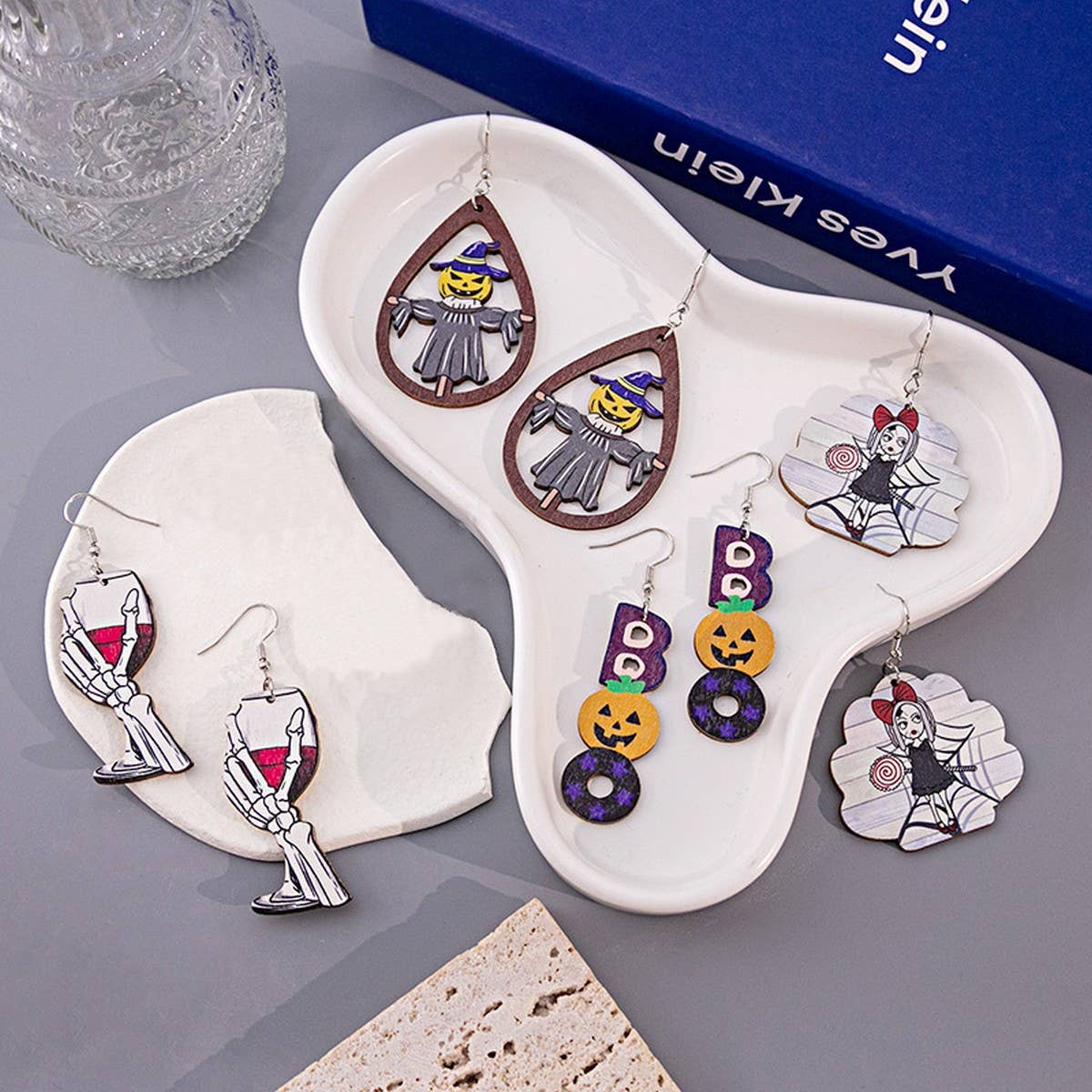 HALLOWEEN PARTY CREATIVE WOODEN EARRINGS