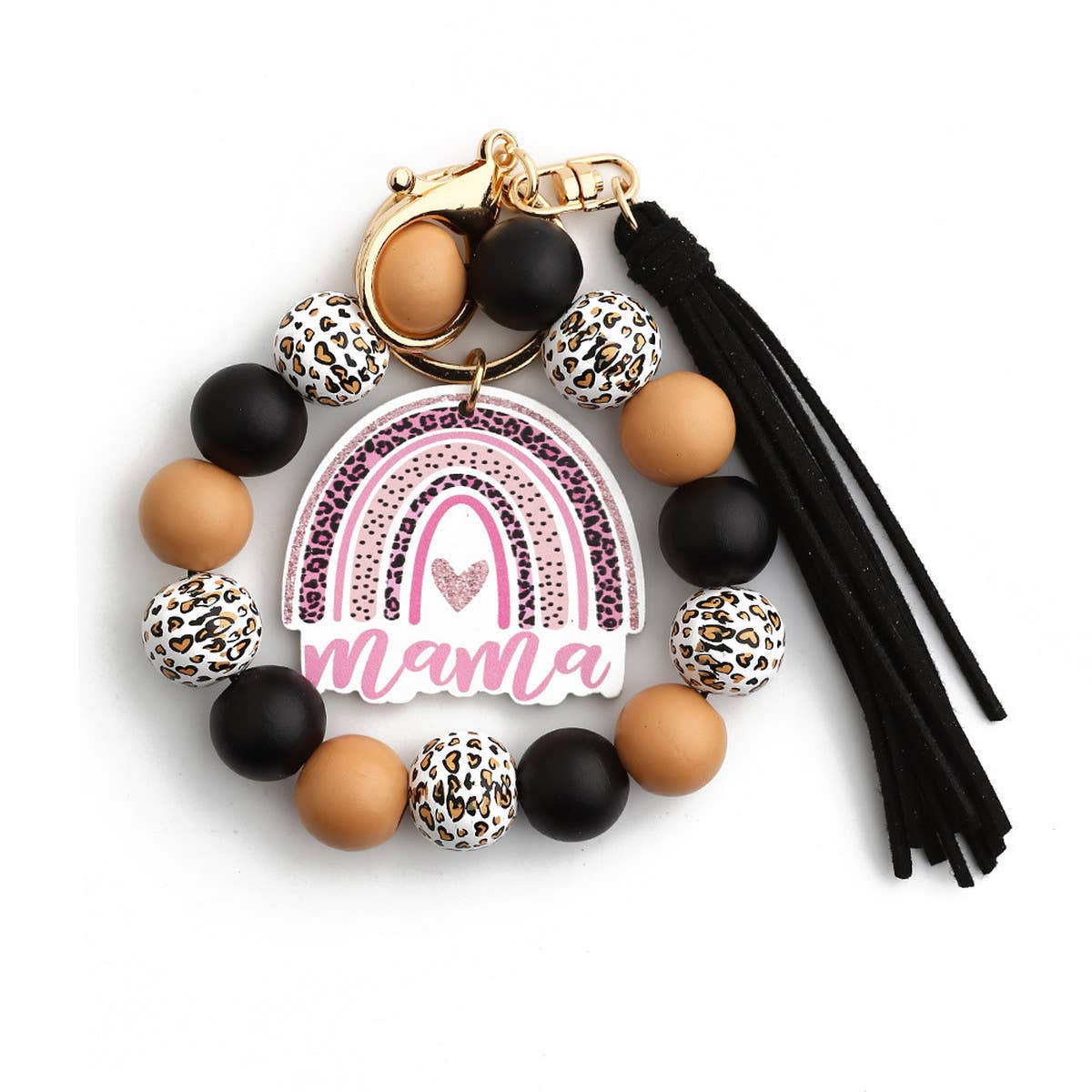 WOODEN BEADS BRACELET SPOT BRACELET KEYCHAIN_CWMM1299
