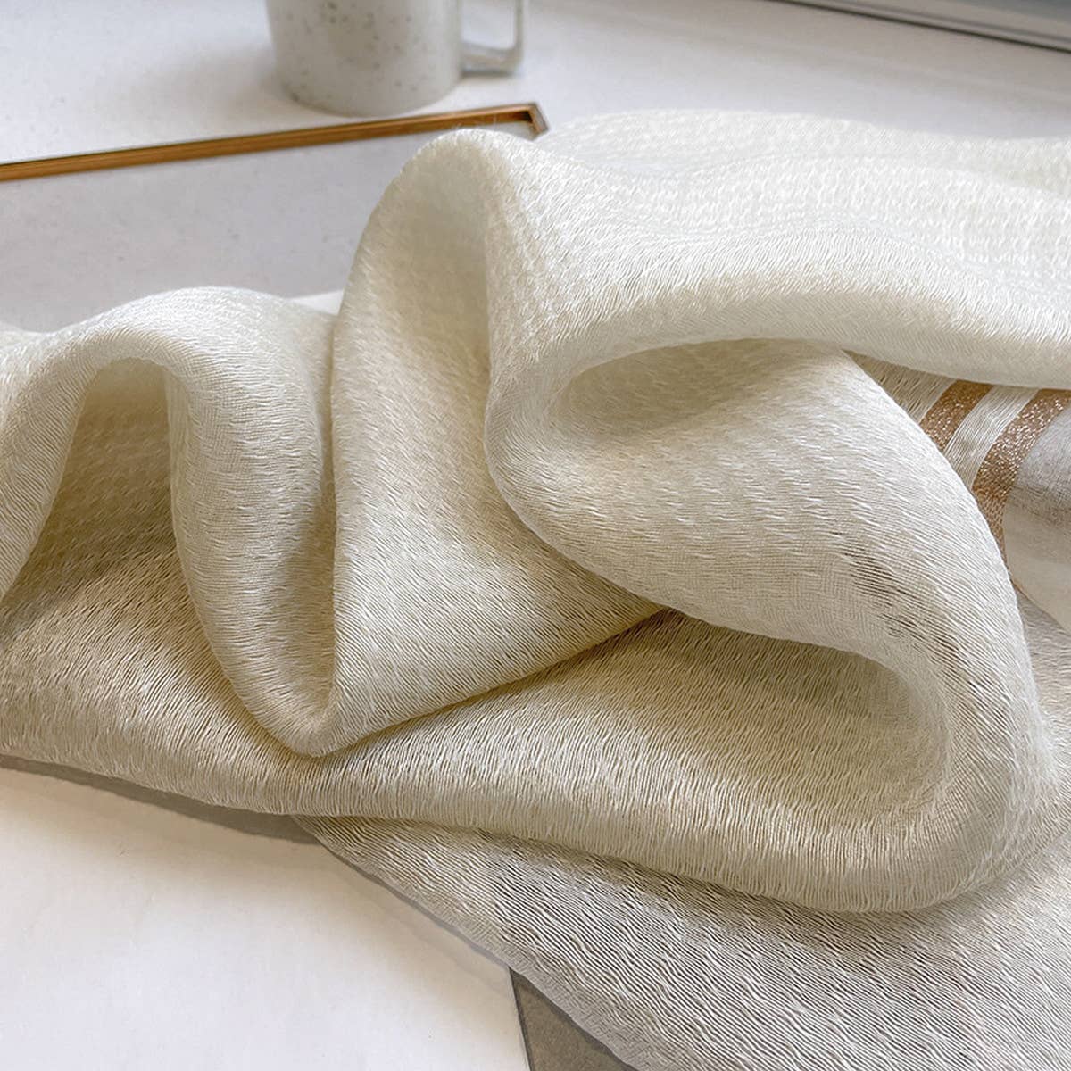 Silk Blend Scarf for Women - Lightweight