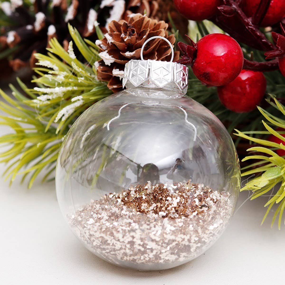 6cm 30PCS Gold Transparent Xmas Ball Set_CWMM9899
