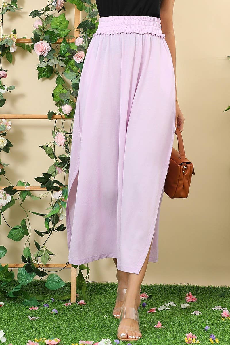 CWBLS133-S_BANDED SMOCKING WAIST MAXI SKIRT WITH POCKET